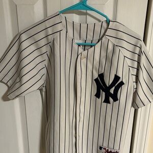 Russell Athletic White and Black Striped Kids Jersey